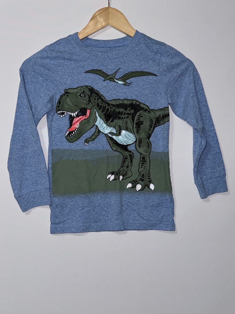Carter's Kid's Size 7 Blue Dinosaur shirt